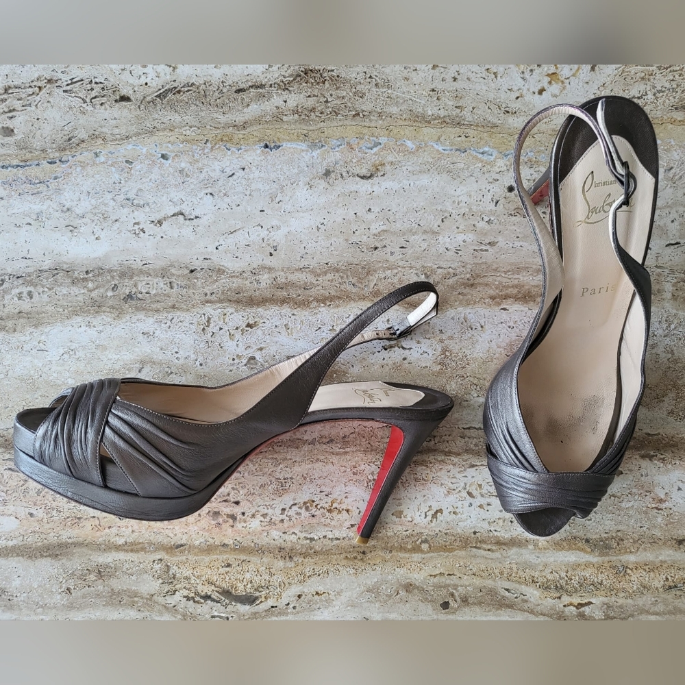 Christian Louboutin Bronze Metallic Slingbacks Sz 40